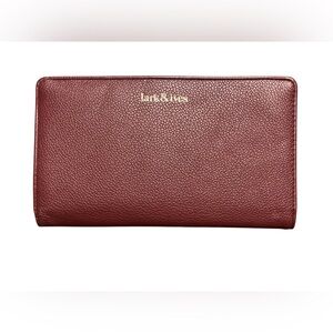 Lark & Ives Slim Burgundy Vegan Leather Wallet